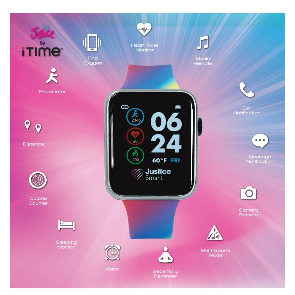 🆕Justice Unisex Child Smartwatch in Rainbow Weave One Size